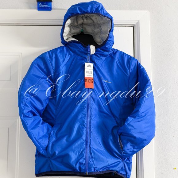 Eddie Bauer‎ BOYS Youth Reversible Down Jacket Blue - Picture 1 of 3